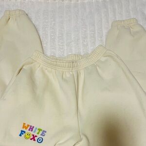 White Fox Boutique Cream Track Pants